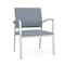 Lesro Newport Wide Guest Chair Metal Frame, Silver, RS Rain Song Upholstery NP1201 - alternate 1